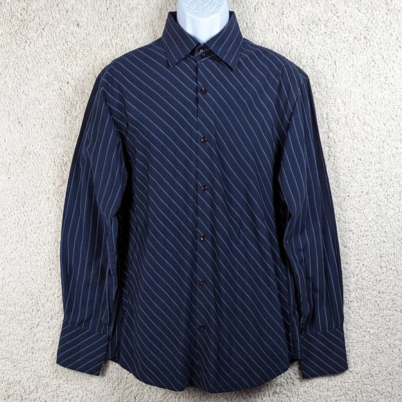 Civilian* Men's Long Sleeve Button Down Curved Hem NO Pocket Shirt~ Size‎ XXL - Picture 1 of 9